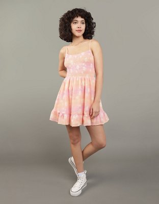 AE Smocked Printed Mini Dress