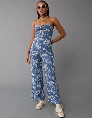 AE Tie Front Strapless Jumpsuit