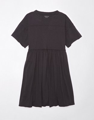 Wild Fable Womens Short Sleeve Shweatshirt Mini Babydoll Dress Black Medium  NEW