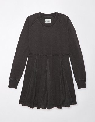 AE Long-Sleeve Fleece Babydoll Dress