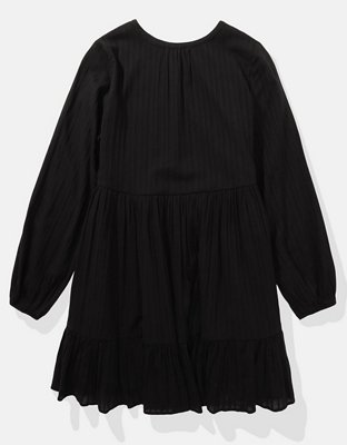 AE Long-Sleeve Flowy Babydoll Mini Dress