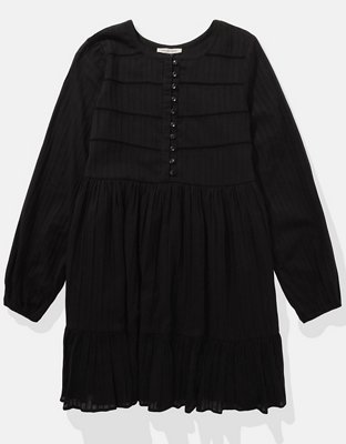 AE Long-Sleeve Flowy Babydoll Mini Dress