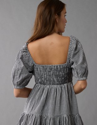 AE Ruched Puff Sleeve Mini Dress