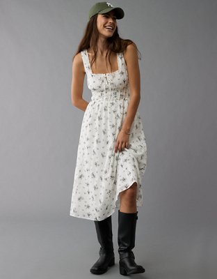 AE Corset Floral Midi Dress