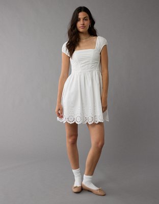 AE Ruched Cap Sleeve Mini Dress