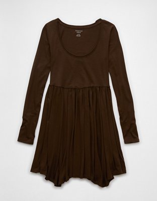 Женские платья American Eagle AE Knit Long-Sleeve Babydoll Mini Dress — фото 3