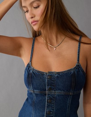 AE Denim Button-Up Mini Dress