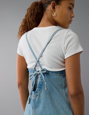 Женские платья American Eagle AE Denim Apron Mini Dress — фото 5