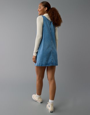 AE Denim Cargo Pinafore Dress | American Eagle