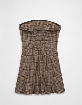 AE Tube Plaid Pleated Mini Dress