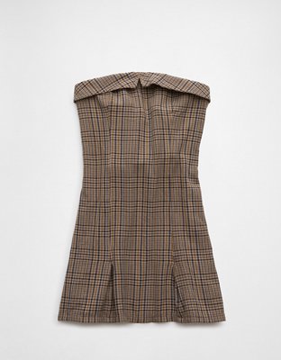 AE Tube Plaid Pleated Mini Dress