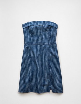 AE x Aerie Match Made Denim Tube Mini Dress