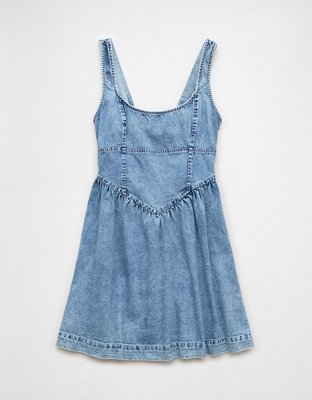 AE Vestido Corto de Denim con Corsé