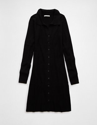 Женские платья American Eagle AE Long-Sleeve Bodycon Sweater Polo Mini Dress — фото 3