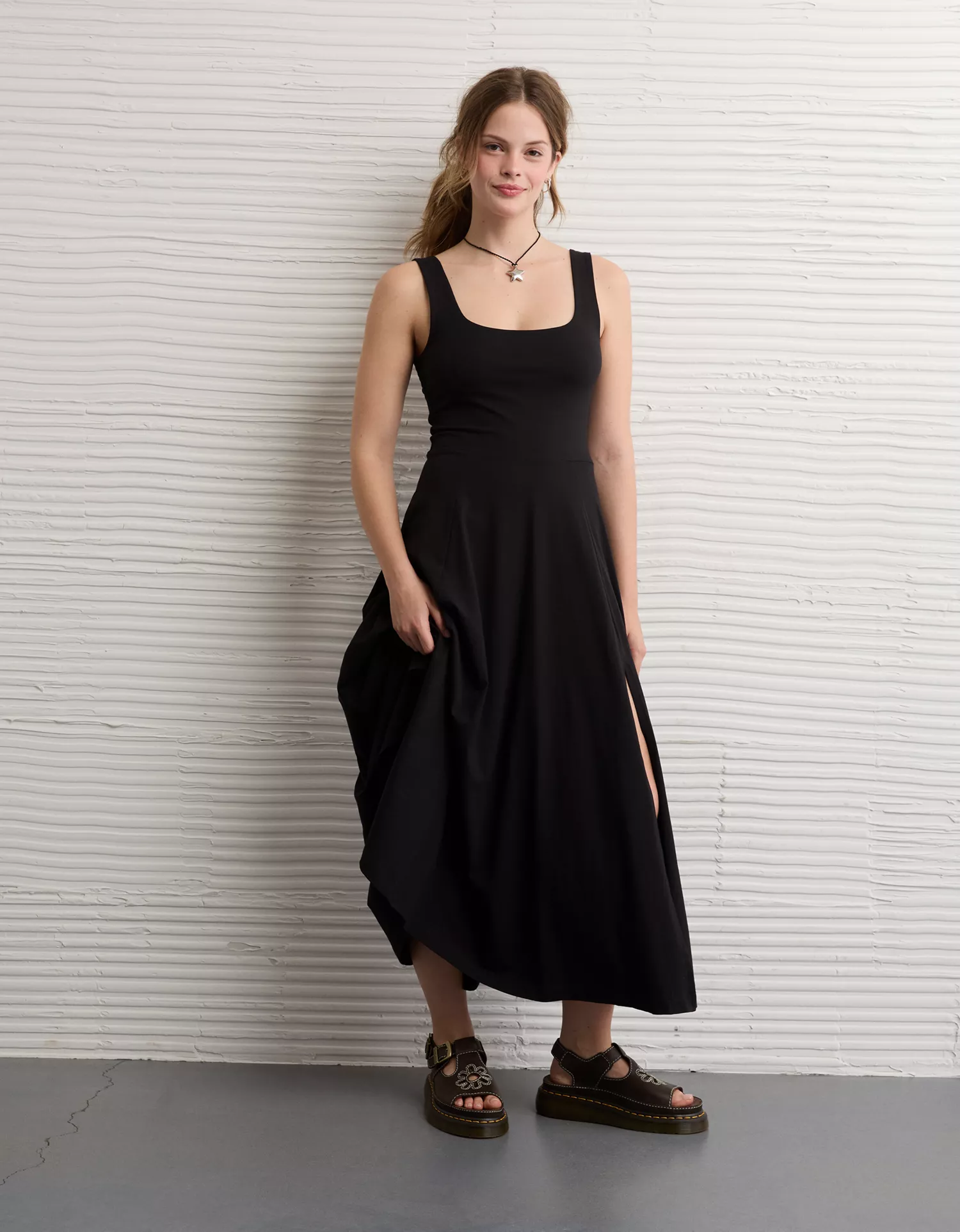 AE Scoop Neck Midi Dress