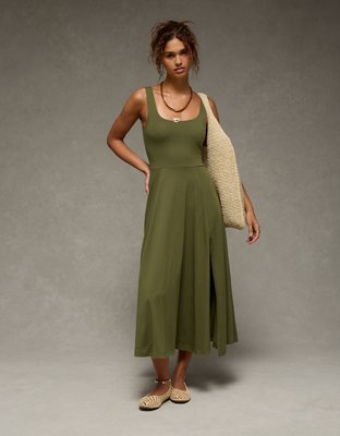 ae denim scoop neck maxi dress AE Scoop Neck Denim Mini Dress Women's Light Wash XXS