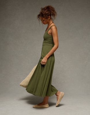 AE Scoop Neck Midi Dress | American Eagle