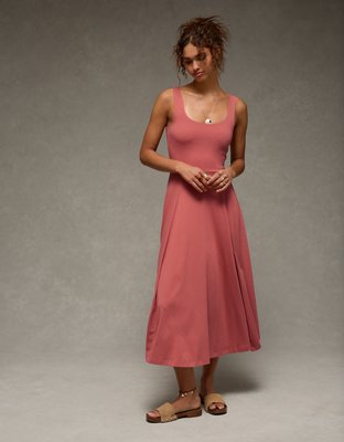 chinese dress ladies Puff Sleeve Scoop Neck A-Line Dress main image 0