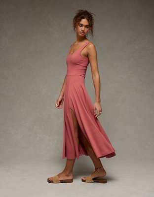 AE Scoop Neck Midi Dress | American Eagle