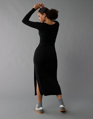 AE Long-Sleeve Plush Maxi Dress