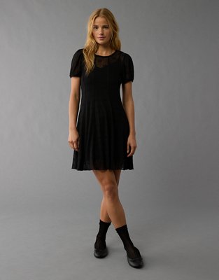 Женские платья American Eagle AE Puff Sleeve Lace Bow Mini Dress — фото 2