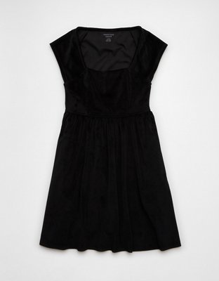 black and metallic dress Chiffon Tiered Babydoll Mini Dress - Black
