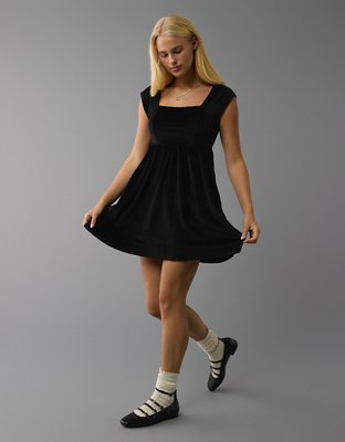 AE Velvet Babydoll Mini Dress | American Eagle