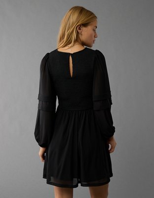 Женские платья American Eagle AE Long-Sleeve High Neck Mesh Mini Dress — фото 2