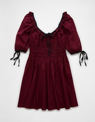 Женские платья American Eagle AE Ruched Bodice Puff Sleeve Mini Dress — фото 3