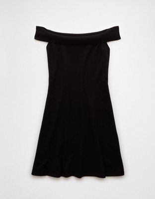 Женские платья American Eagle AE Off-The-Shoulder Fit & Flare Sweater Mini Dress — фото 2