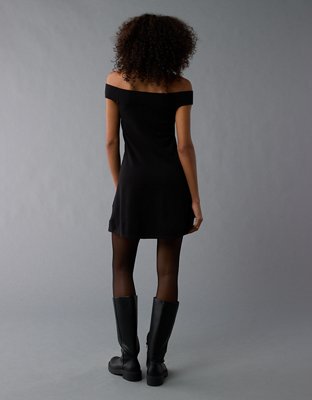 Женские платья American Eagle AE Off-The-Shoulder Fit & Flare Sweater Mini Dress — фото 4