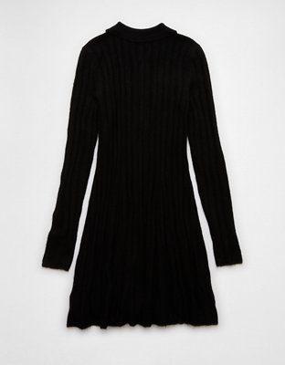 AE Long-Sleeve Polo Mini Sweater Dress