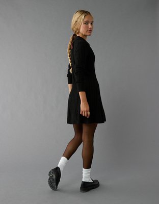 AE Long-Sleeve Polo Mini Sweater Dress