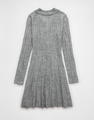 AE Long-Sleeve Polo Mini Sweater Dress