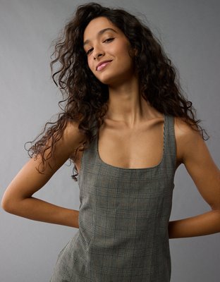Женские платья American Eagle AE Plaid Square Neck Mini Dress — фото 4