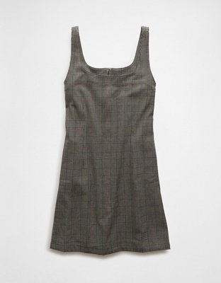 AE Plaid Square Neck Mini Dress