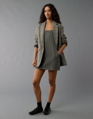 AE Plaid Square Neck Mini Dress