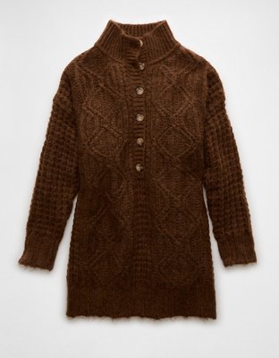 Женские платья American Eagle AE Long-Sleeve Mock Neck Mini Sweater Dress — фото 3