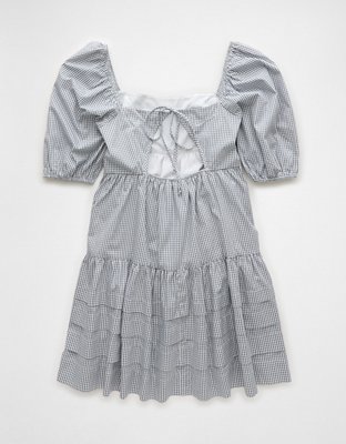 AE Puff Sleeve Tiered Babydoll Mini Dress