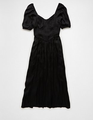 AE Puff Sleeve Corset Midi Dress