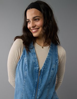 Женские платья American Eagle AE Zip-Up Denim Mini Dress — фото 5