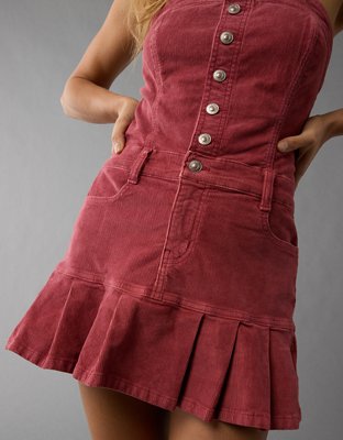 Женские платья American Eagle AE Strapless Drop Waist Corduroy Mini Dress — фото 3
