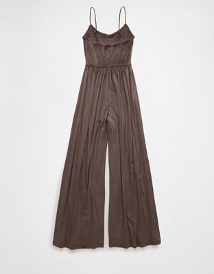 AE Velvet V-Waist Wide-Leg Jumpsuit