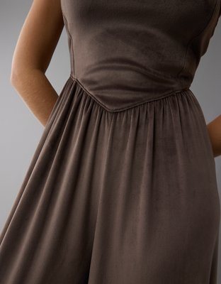 American Eagle AE Velvet V-Waist Wide-Leg Jumpsuit — фото 5
