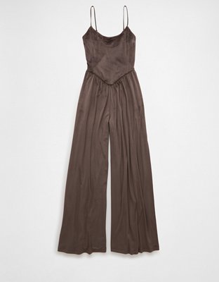 American Eagle AE Velvet V-Waist Wide-Leg Jumpsuit — фото 3