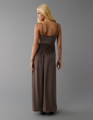 AE Velvet V-Waist Wide-Leg Jumpsuit