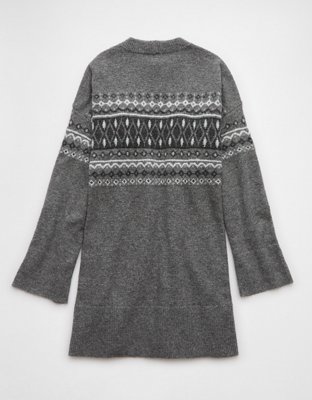 AE Crew Neck Fair Isle Sweater Mini Dress