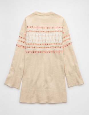 AE Crew Neck Fair Isle Sweater Mini Dress