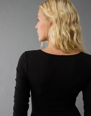 AE Soft & Sexy Long-Sleeve V-Neck Jumpsuit | American Eagle