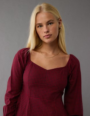 Женские платья American Eagle AE Long-Sleeve Sweetheart Mini Dress — фото 4